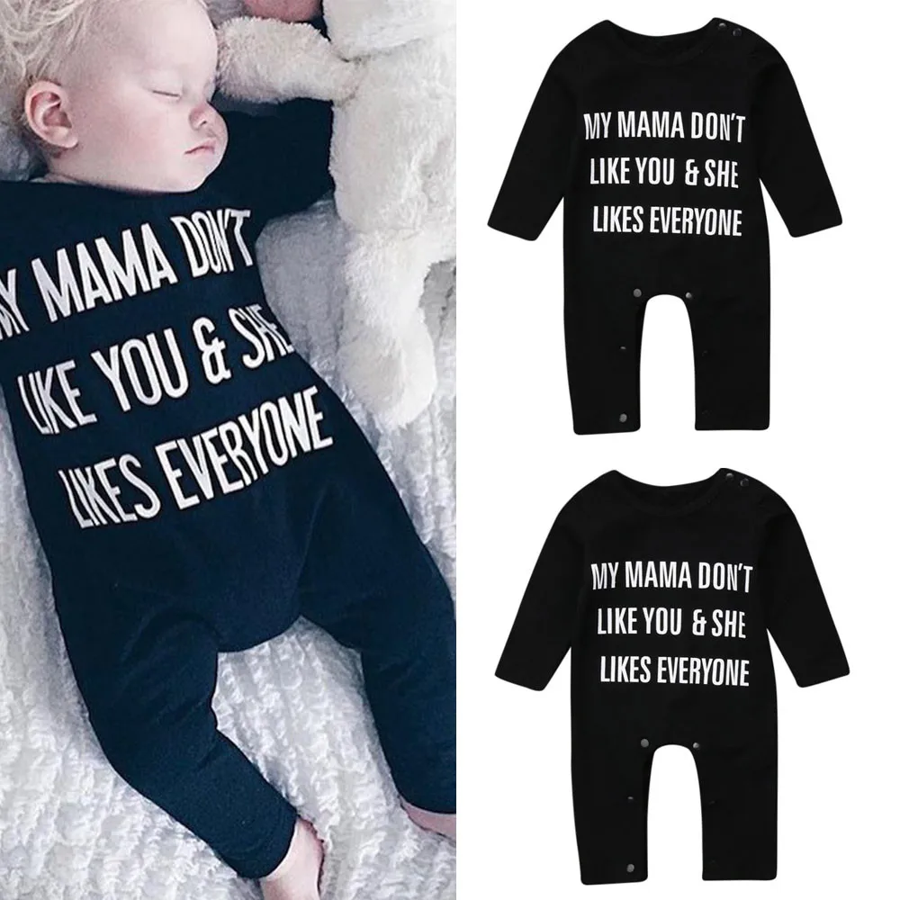 

Stylish fashion design Newborn Baby Long Sleeves Letter Print Outfits Kids Clothes Romper Jumpsuit clothes
