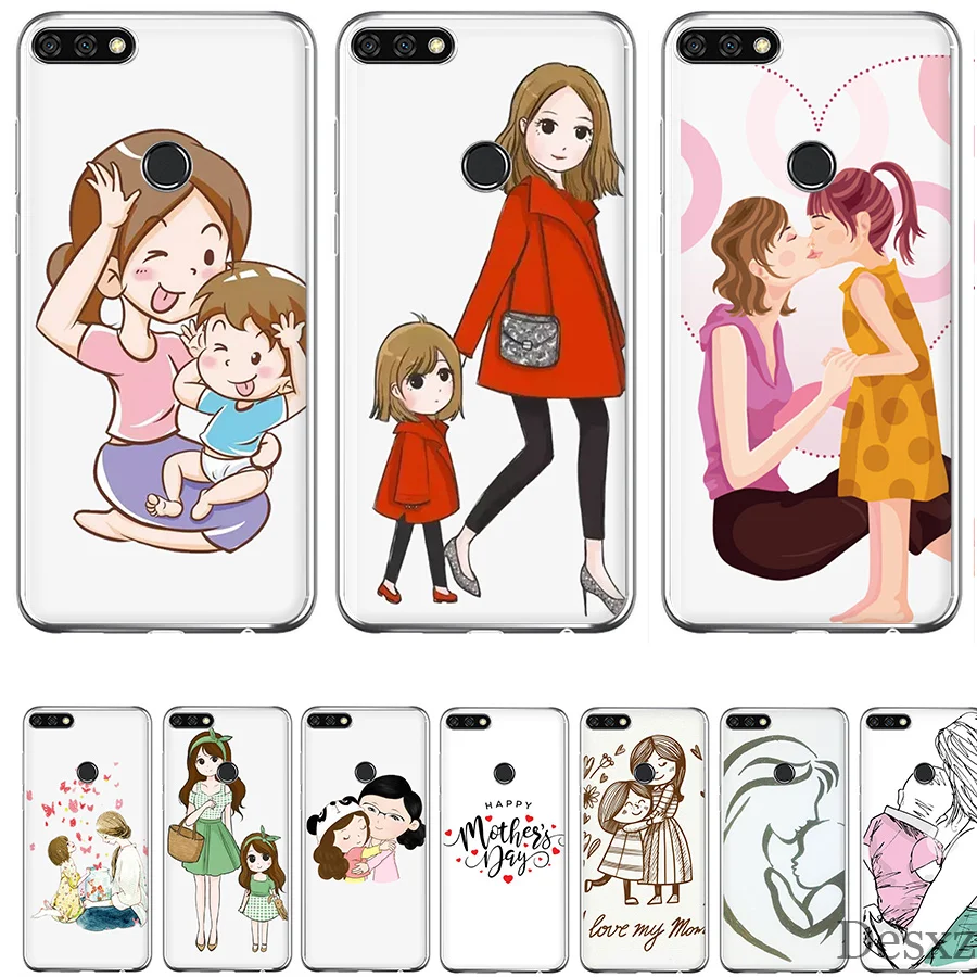 

Phone Case Cover Mom And Baby For Honor 6a 7X 7C 7A 9 10 Lite Pro 2GB 3GB 8X Cases