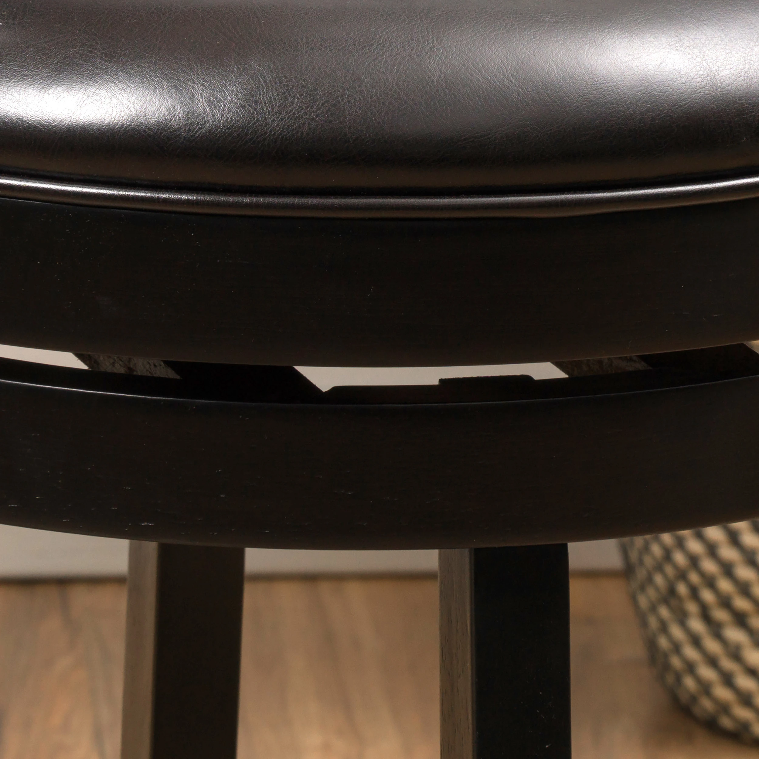Kyle Brown Leather Swivel Backed Barstool (2)