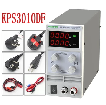 

KPS3010DF 4 Digits LED DC Power Supply 0-30V/0-10A 110V-230V 0.1V/0.001A Digital Adjustable