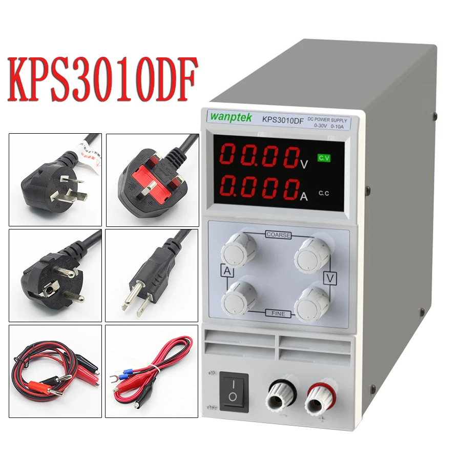 KPS3010DF 4-разрядный светодиодный источник питания постоянного тока 0-30 в/0-10A 110в-230в 0 1
