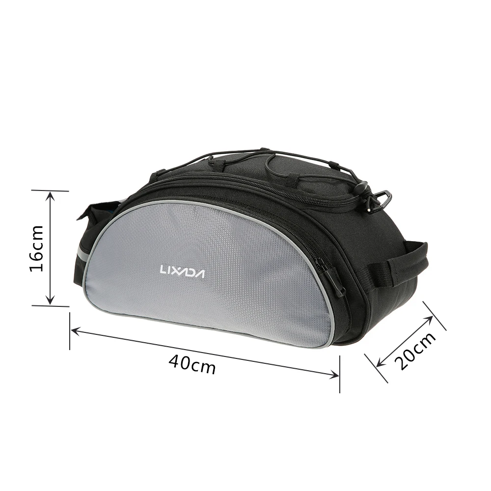 Top Lixada 13L Multifunctional Bicycle Rear Seat Bag Outdoor Cycling Bike Rack Seat Bag Trunk Pannier Shulder Bag for casco ciclismo 1