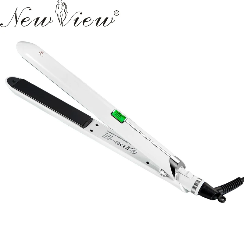 

NewView Ceramic Anion Hair Straightening Flat Iron Intelligent LCD Hair Curler Straightener Professional Styling Tools Salon