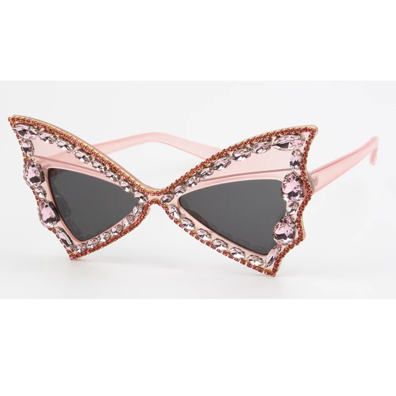 Модные негабаритные солнцезащитные очки для женщин с острым оттенком в виде летучей мыши, солнцезащитные очки в большой оправе, индивидуальные очки для танцевальной вечеринки