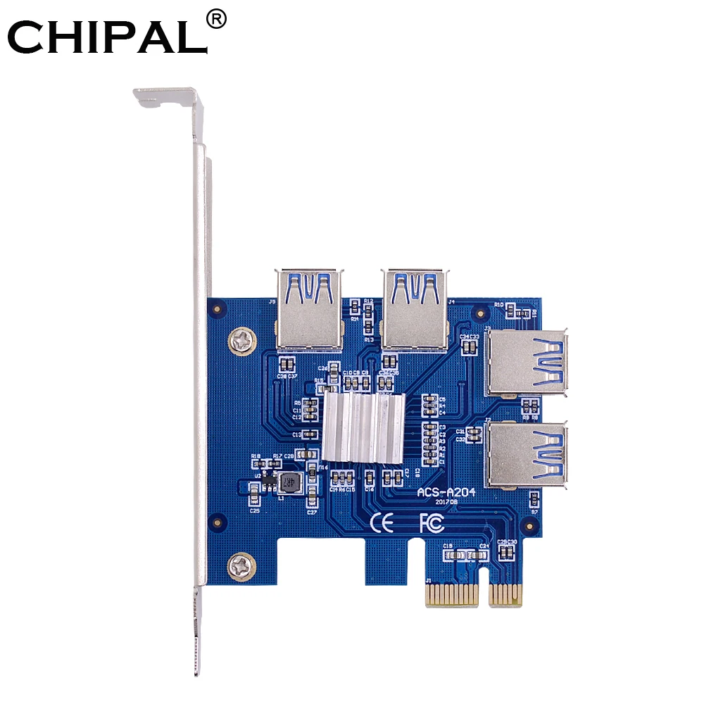 CHIPAL PCI-E 1X до 4 USB 3 0 карта расширения PCIE 16X адаптер PCI Express порт множитель