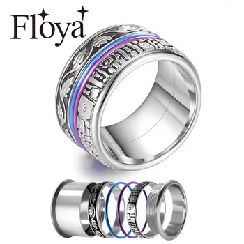 

Floya Eternity Rings Women Vintage Wedding Band Interchangeable Accessories Rings Stainless Steel Ring Anillos Mujer Ringen