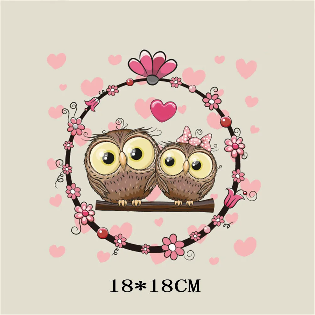 18x18 см милая сова из окрашенного железа на нашивки тепла переводные наклейки для