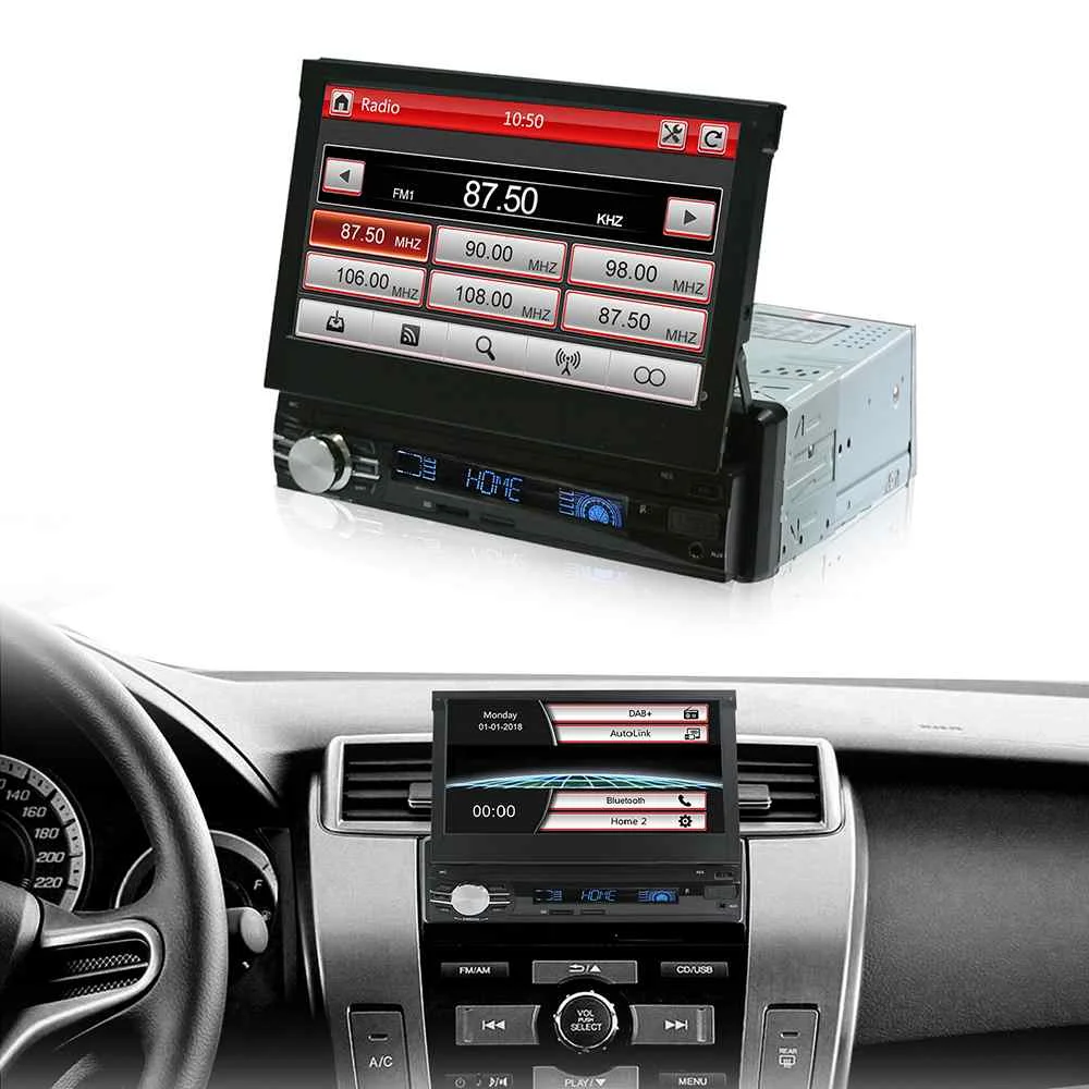 

7 Inch Car Stereo Player DAB+ FM Radio 1 Din MP5 1080P Touch Screen Rearview Camera bluetooth Car Headunit FM/DAB/DAB+ 3 in 1