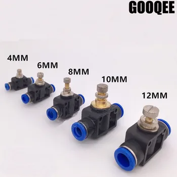 

1PCS SA Pneumatic Airflow Regulator 4/6/8/10/12mm OD Hose Tube Gas Flow Adjust Valve Connector Fitting Air Speed Controller