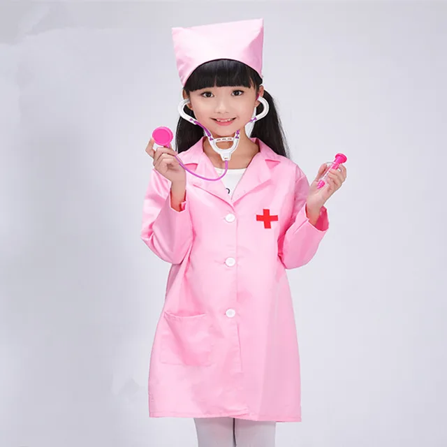 kids nurse cosplay clothes nurse costume for children white doctor