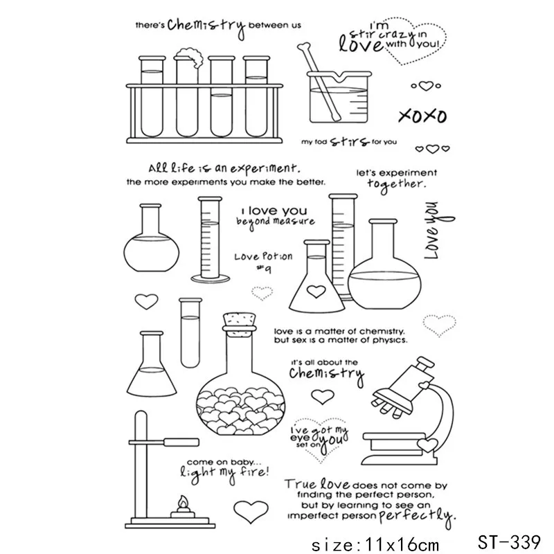 

NEW science experiment Transparent Clear Silicone Stamp/Seal for DIY scrapbooking/photo album Decorative clear stamp