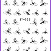 6 упак./лот блеск воды Наклейка Виниловые наклейки на стену с рисунком черно-серая бабочка tuski ручной Стрекоза насекомые SY525-530