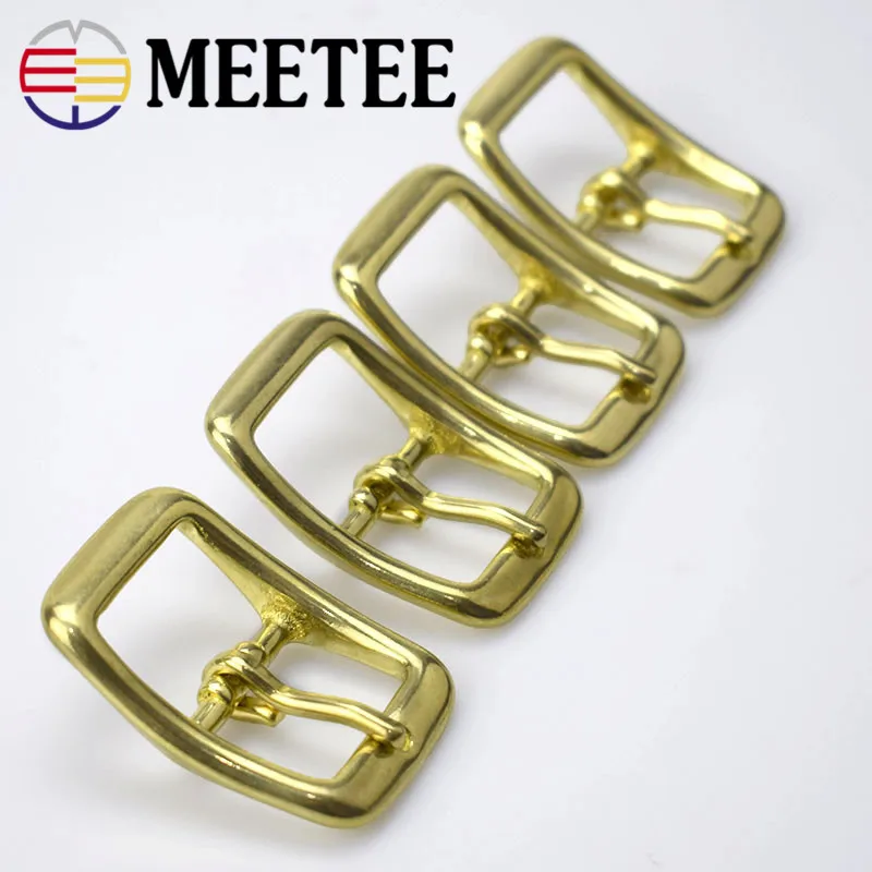 Meetee 4pcs 13/16/20/25mm Solid Brass Bag Belt Buckles Bag Strap