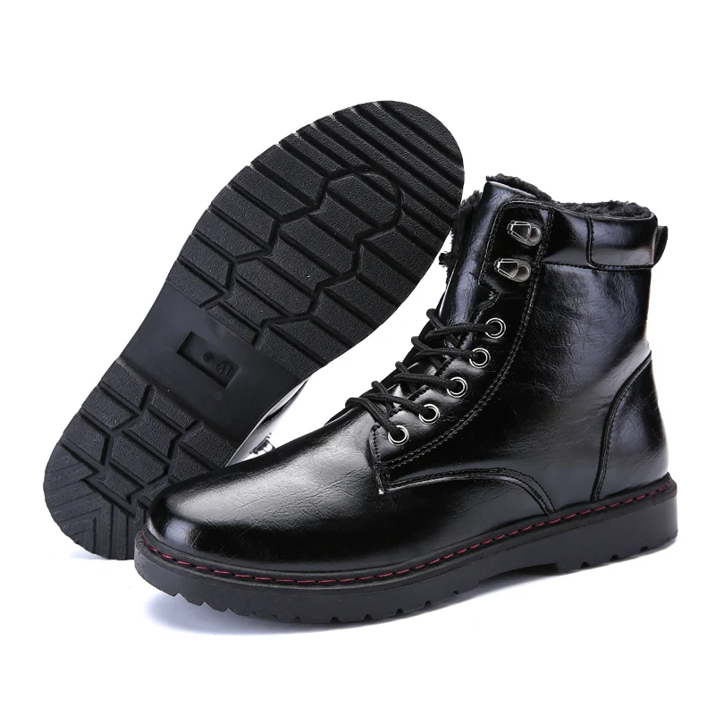 1 Homens No Neve Quente Inverno Botas black Calçados Borracha Black Sapatos 44 Pele Tornozelo 39 Dos De 2 Moda 2018 Trabalho Com 66HwCq