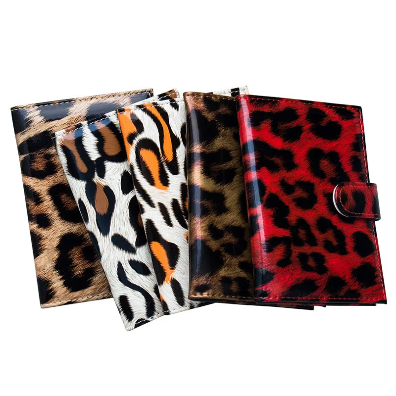

2019 New big leopard passport holder buckle passport color passport bag ear multi-card ticket holder For Ladies in high quality