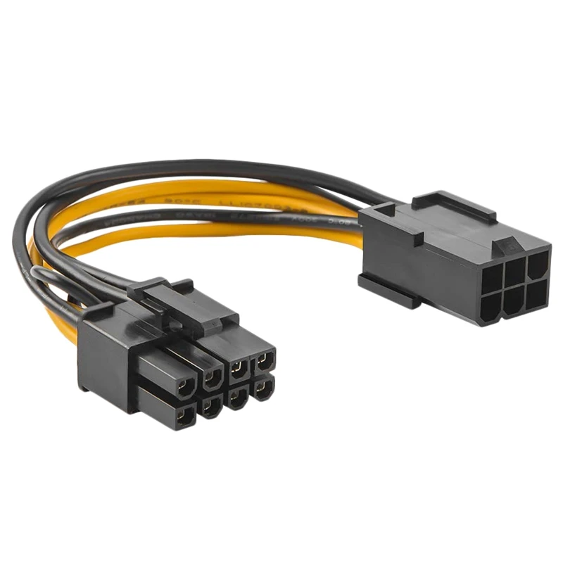 Кабель адаптера Pcie, 2-Pack 6-Pin To 8-Pin Pcie Express кабель адаптера питания, 7,78 дюймов/20 см - Цвет: Black