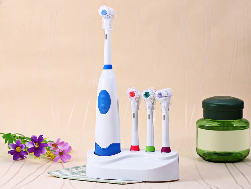 Electric Toothbrush with 4 Brush Heads Oral Hygiene Dental Care Accessories