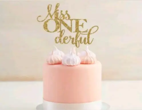 Зеркальный Золотой/Серебряный Акриловый Топпер для торта Miss Onederful украшение на