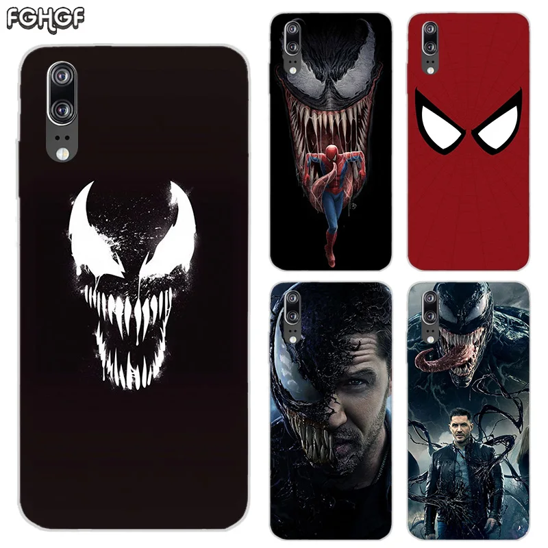 Мягкий силиконовый чехол для телефона Huawei P20 P30 P8 P9 P10 lite Pro Plus P Smart + TPU с сердцем Venom
