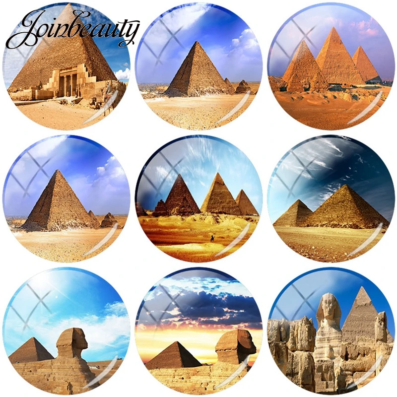 TAFREE Египет Пирамида пейзаж DIY ручной работы мм 25 мм круглый искусное фотостекло Самоцветы демо плоской задней делая выводы интимные