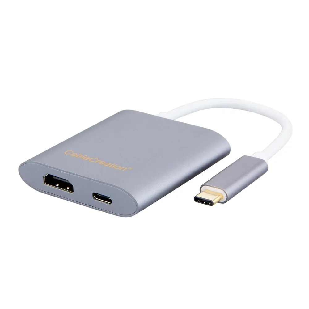 Кабель USB 3,1 type-C к HDMI(1080P@ 60 Гц)+ USB3.0+ type-C зарядка PD порт адаптер, серый цвет