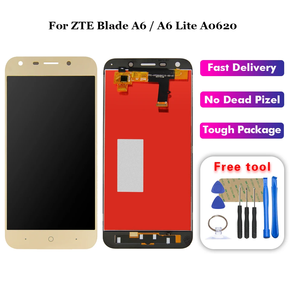 

5.2 inch For ZTE A6 blade A0620 A6 Lite A0621 A0622 LCD Display Touch Screen Digitizer Glass Assembly + Free Tools