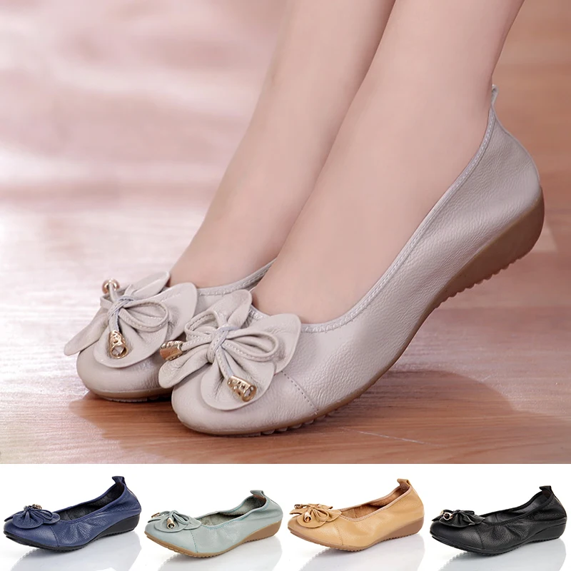 Plus Size(35 42) Women Shoes Genuine Leather Flat Shoes Woman Loafers