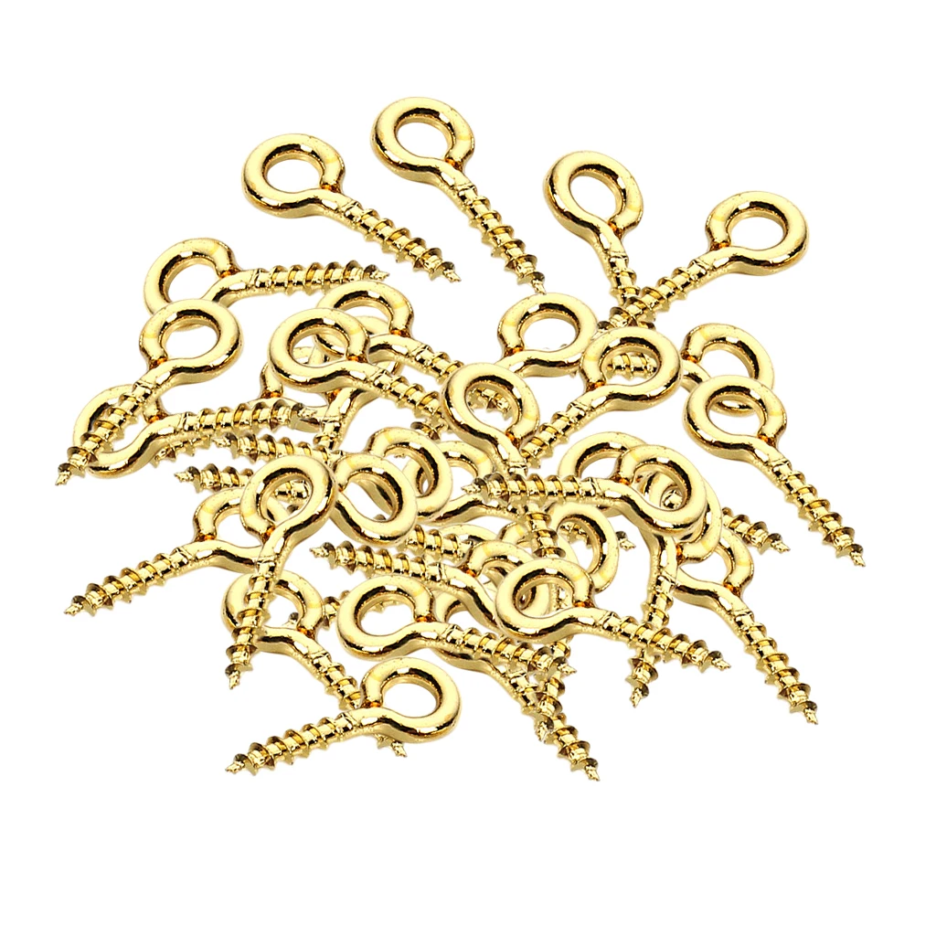 50pcs Gold Screw Eye Pins Eyelets Screw for Keychain Clay Jewelry Assortment