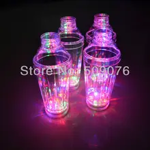 Большой рот светодиодный мигающий шейкер для коктейлей 3 светодиодный цветной фильтр 19 унций пластик