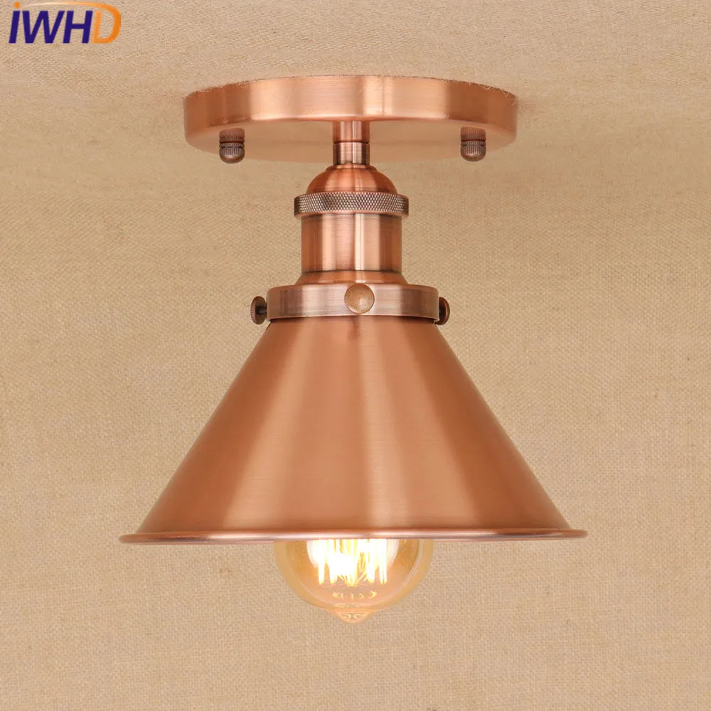 IWHD американский стиль лофт Led потолочные лампы для спальни винтажная Потолочная люстра для гостиной Lamparas de Techo осветительные приборы