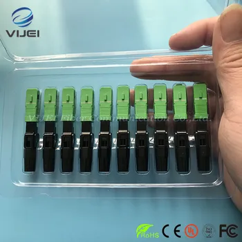 

Free Shipping 100 PCS/lot zhifang FTTH SC APC single-mode fiber optic SC APC quick connector FTTH Fiber Optic Fast Connector