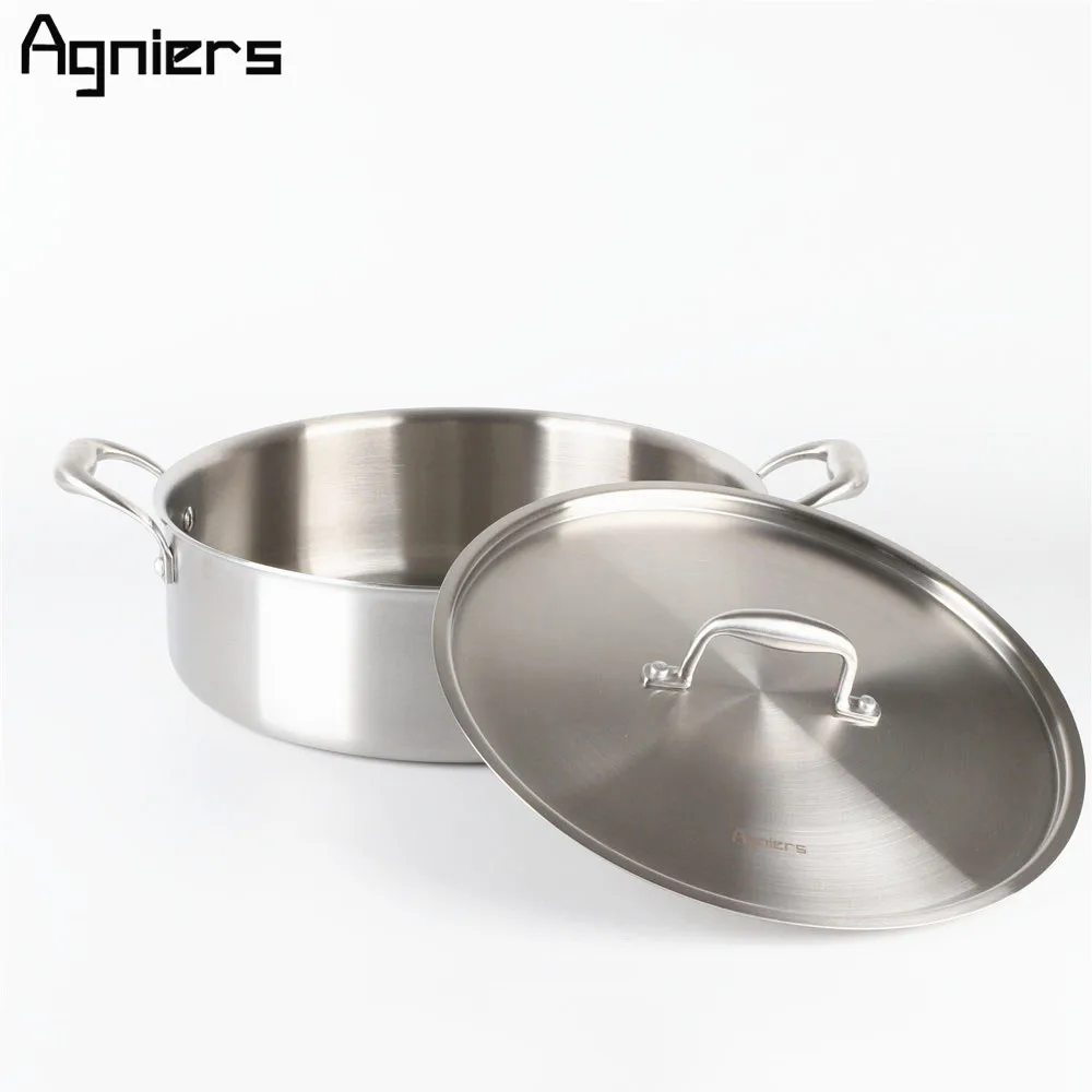 Agniers 30cm 3 Ply Clad Stainless Steel 12 Inch Braiser Non Coating