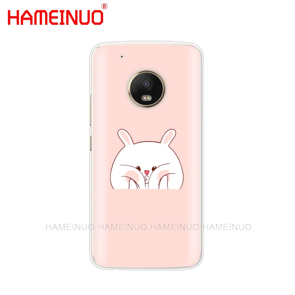 HAMEINUO Kawaii Molang с рисованным аниме собаки кошки кожаный чехол для мобильного телефона чехол для Motorola Moto x4 C G6 G5 G5S G4 Z2 Z3 PLAY PLUS - Цвет: 42804