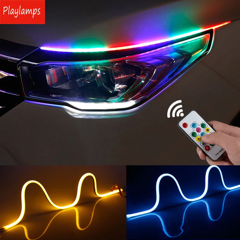 2x 60cm DC 12V DRL DayTime Running LED Yellow Flexible Tube Headlight Audi Style 2x 60cm DC 12V DRL DayTime Running LED Yellow Flexible Tube Headlight Audi Style