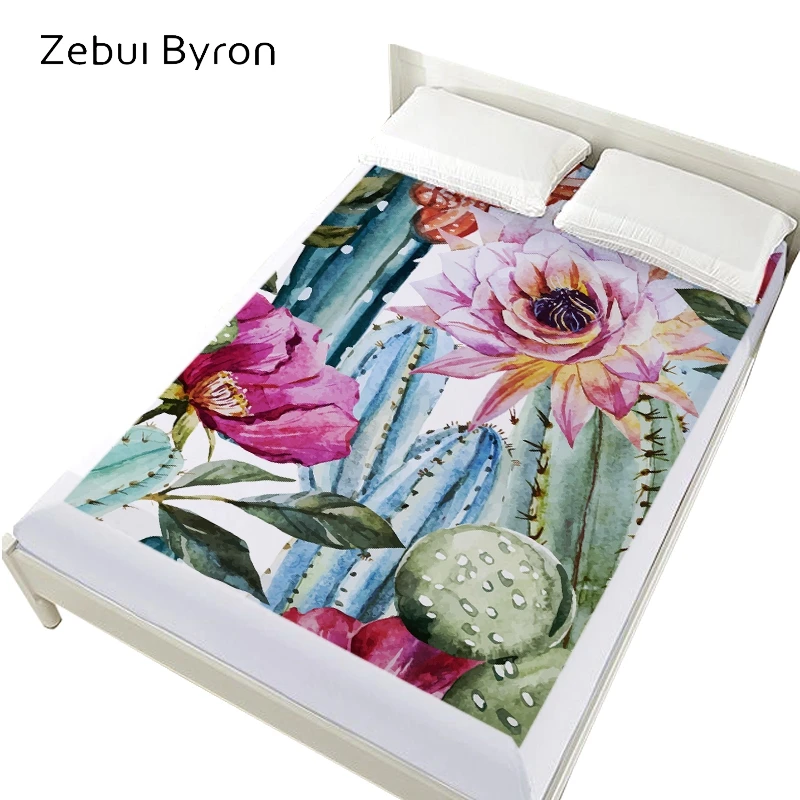 

1PCS 3D Bed Sheet On Elastic Band Bed,180x200 200x200 150x200 Fitted Sheets ,Flowers Mattress Cover Bedsheet Bedding Bed Linen