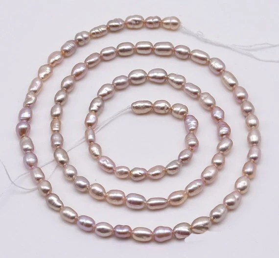 Rice Pearl Loose Beads,3 3.5mm Natural 