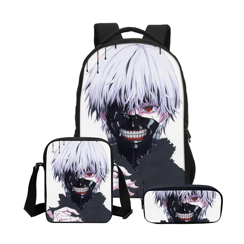 VEEVANV одежда с надписью «Tokyo Ghoul 3 шт./компл. мальчиков Комбинации сумки на плечо дети аниме плюшевые Школьные рюкзаки для ноутбуков Для мужчин Повседневное Mochila - Цвет: Коричневый