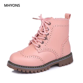 

MHYONS 2020 Children Martin Boots Girls Shoes Children Warm Boots Fashion Non-slip Girl Princess Boot Autumn Winter Kid Sneakers