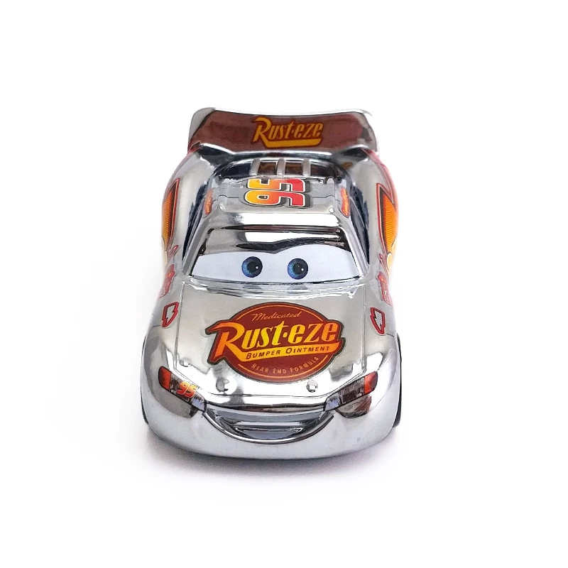 Disney Pixar Cars 2 металлическая отделка Серебристый Хром Молния Маккуин 1:55 литья под