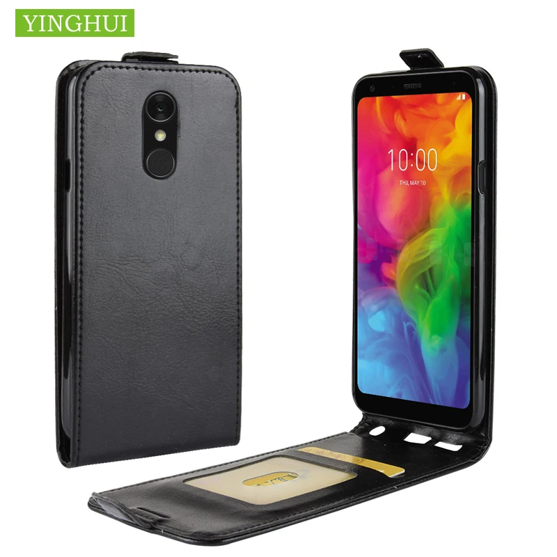Роскошный кожаный чехол книжка YINGHUI для LG Q7 кошелек сумка телефона с отделением