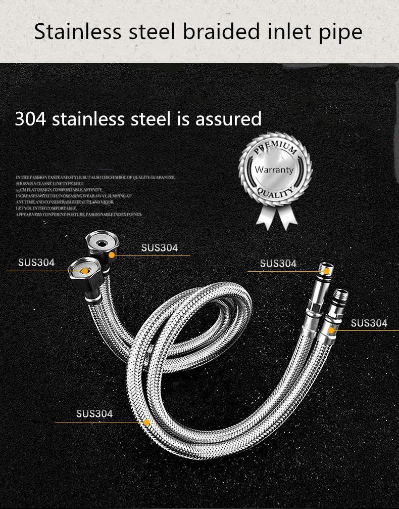 Kitchen sink faucet inlet pipe explosion-proof hot and cold water single pointed basin water inlet hose stainless steel connecti