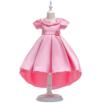 

Short Sleeve Little Flower Girls Dresses for Weddings Bateau Applique 2018 New Arrivals Kids Prom Dress