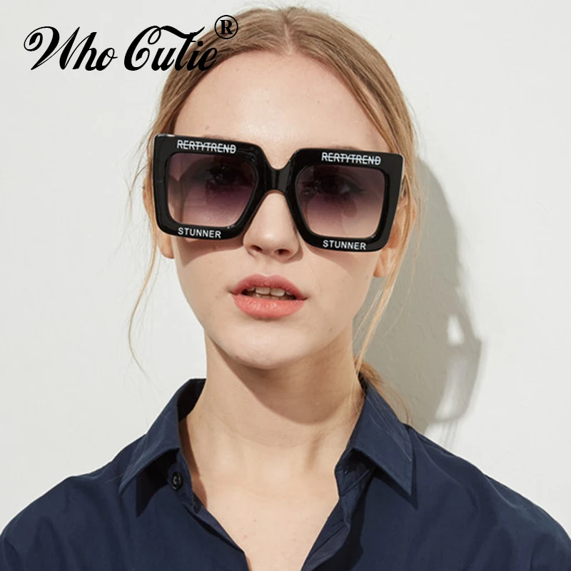 Большие прямоугольные солнцезащитные очки для женщин, фирменный дизайн, Ретро стиль, белая оправа, 90 S, женские солнцезащитные очки, Омбре, оттенки OM625