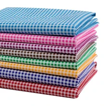 Очень дешевая ткань с принтом в клетку, полиэстер, Лоскутная Ткань для шитья скатерти и украшения T7870