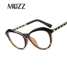MUZZ Cat Eye оптической моды очки Компьютер очки Роскошные кадров Для женщин из металла кожа тканые ноги