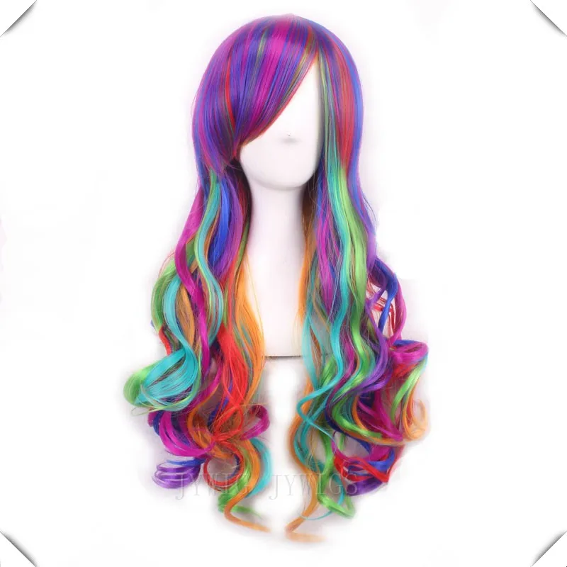 

7 Colors Harajuku Anime Cosplay Lolita Wig  Costume Party Hair Long Wavy  Synthetic Wigs 1PCS