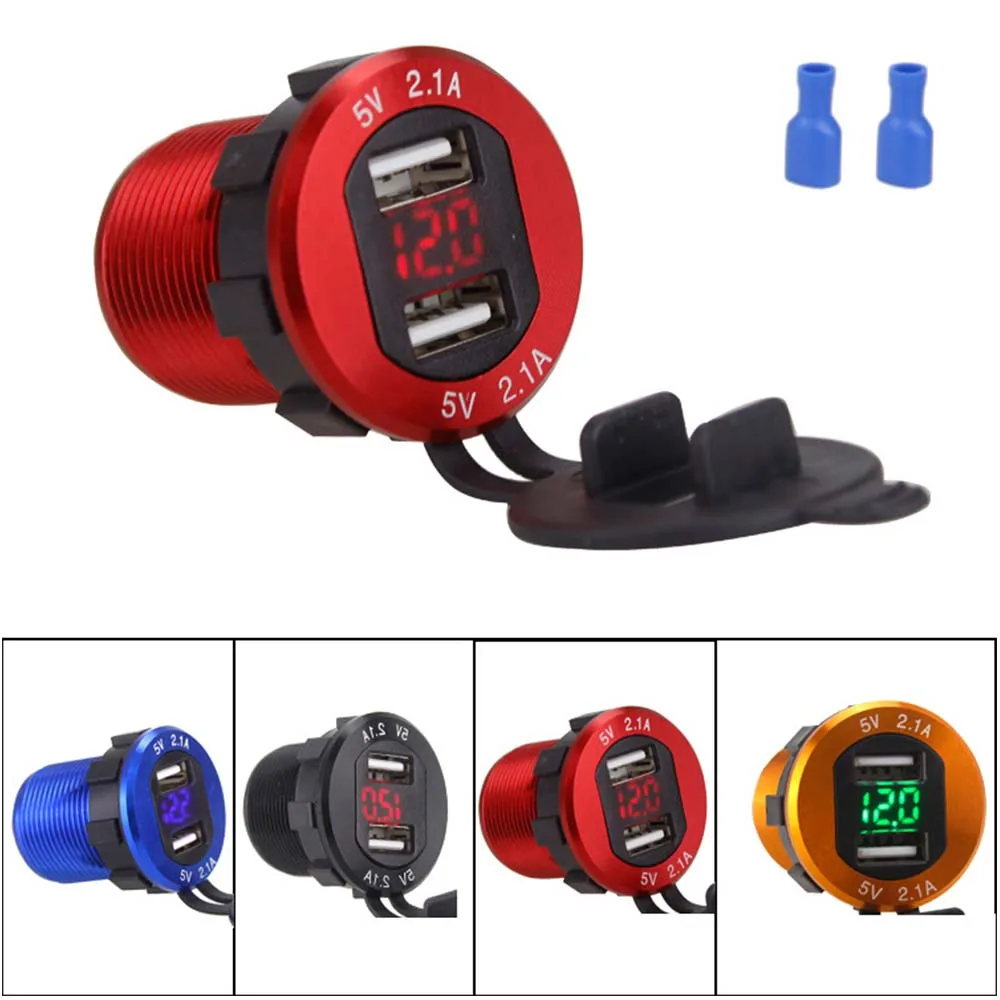 

Car Charger USB Vehicle DC 12-24V Waterproof Dual USB Charger 2 Port Power Socket Universal