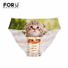 FORUDESIGNS/женский купальник-бикини шорты Kawaii Cat напечатанные бразильские бикини Купальники Низ от купальника нижнее белье