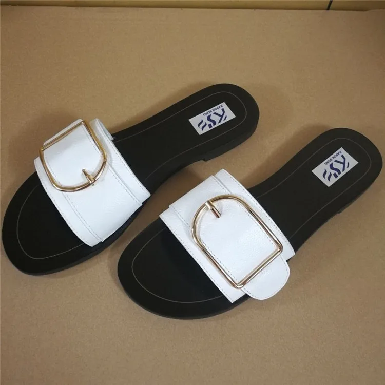 17夏のサンダル女性fashinal高級デザイナーモデルスリッパ本物の牛本当に革レディー靴d優れたスリッパ Cow Leather Slippers Cow Slipperswomans Slippers Lady Aliexpress