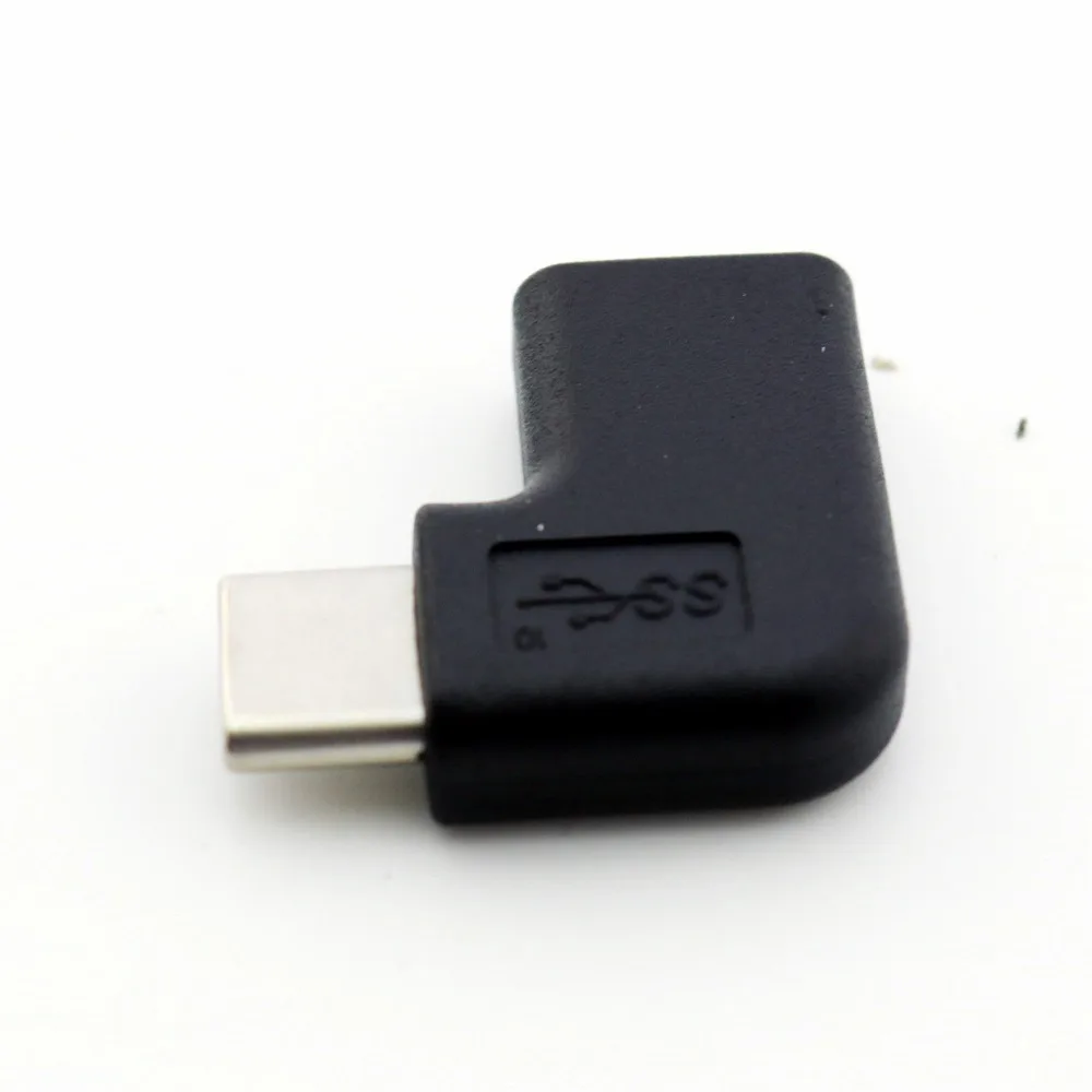 20x USB 3,1 type C Мужской к type C Женский Джек 90 градусов под прямым углом Зарядка Синхронизация данных Мужской к женскому адаптеру черный